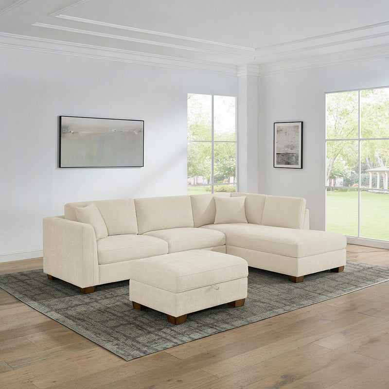 Thomasville Walsen Cream Corner Sofa - Right Hand Facing