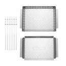 Henckels Metal BBQ Trays & Skewer Set 8 Piece Grilling Vegetables, Meat, Seafood