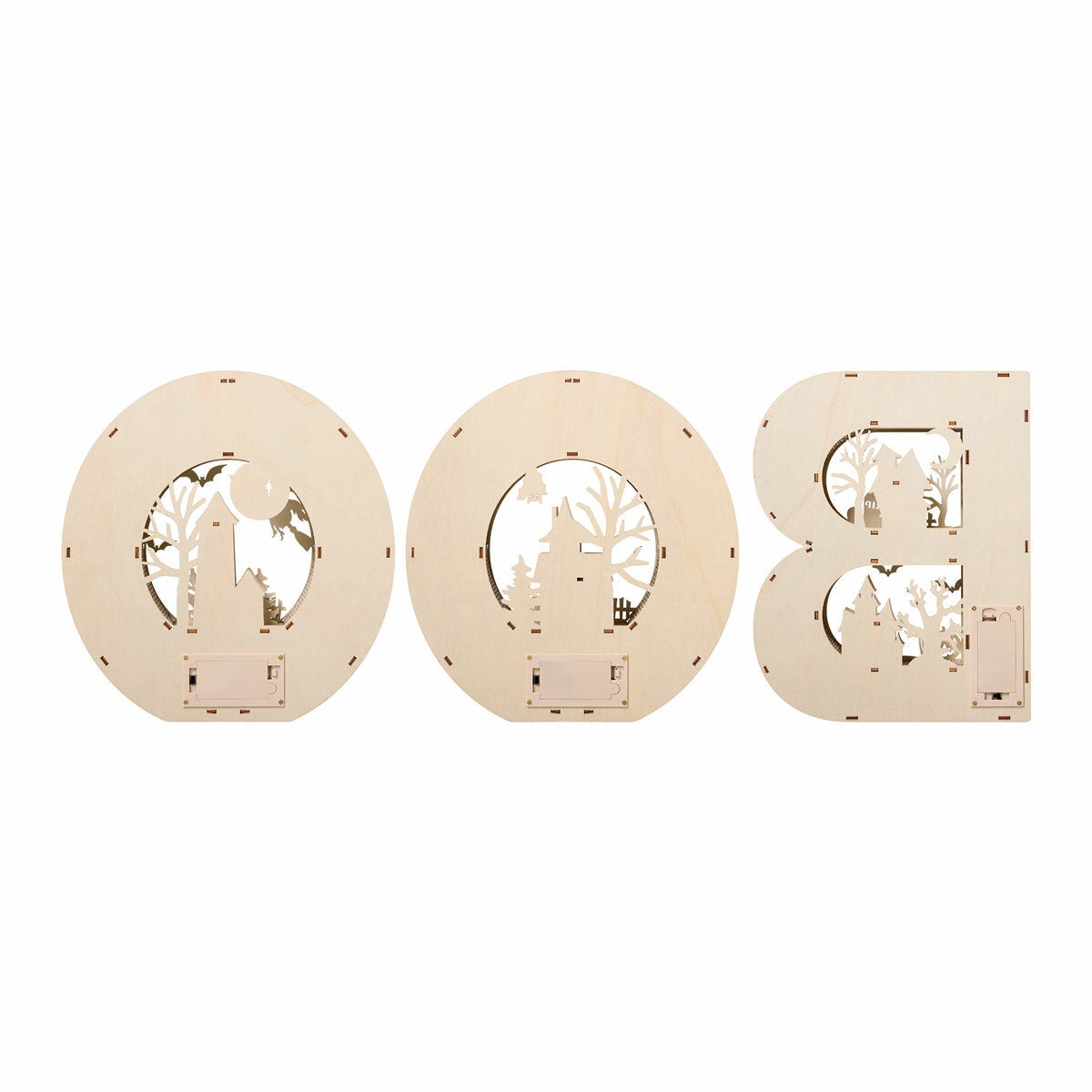 Light Up Wooden BOO Letters - Set of 3