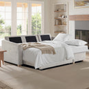 Coddle Cameron Fabric Sofa Bed with Reversible Chaise, Taupe