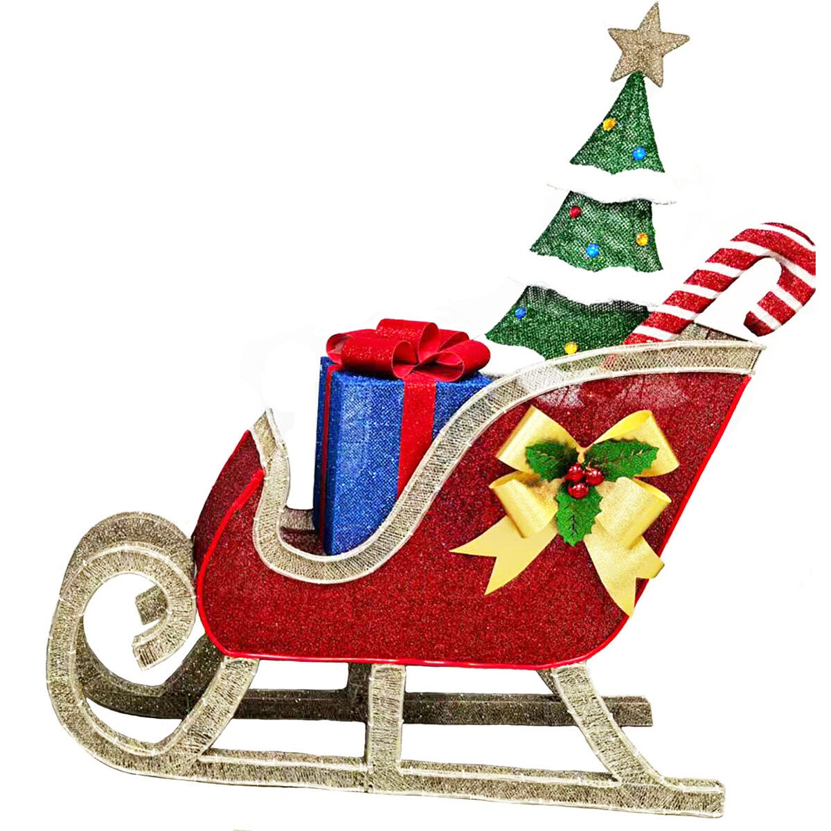 6 ft (182cm) Pre-Lit 3D Deer & Sleigh with 675 LED Lights