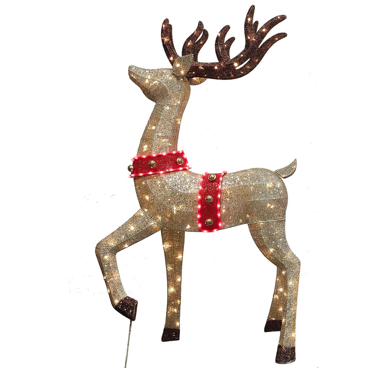 6 ft (182cm) Pre-Lit 3D Deer & Sleigh with 675 LED Lights