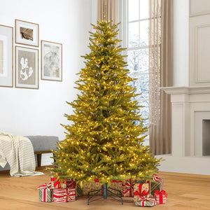7.5 ft (2.3m) Pre-Lit Euro Style Artificial Christmas Tree With 1400 Colour Changing Twinkle Micro LED Lights