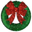 36 inch Light-Up Christmas Wreath Sculpture With Bow