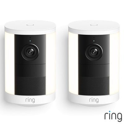 Ring Spotlight Cam (2nd Gen) Battery White Security Camera - 2 Pack