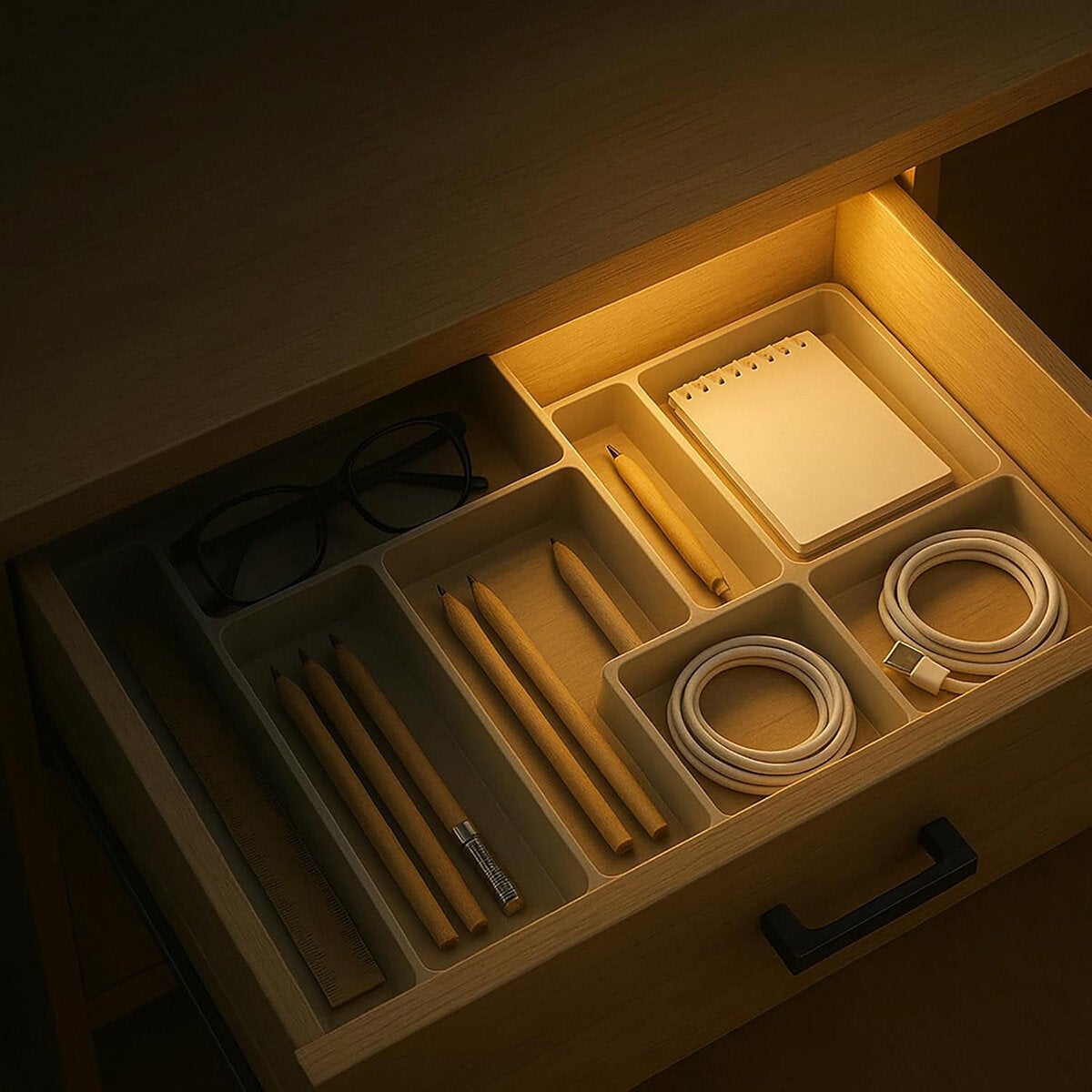 Luminus Sensor Activated Rechargeable LED Drawer Lights - 4 Pack