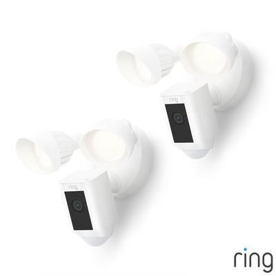 Ring Floodlight Cam (2nd Gen) Wired White Security Camera - 2 Pack