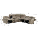 Barcalounger Carmelo Fabric Power Reclining Sectional Sofa with Power Headrests