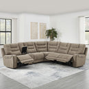 Barcalounger Carmelo Fabric Power Reclining Sectional Sofa with Power Headrests
