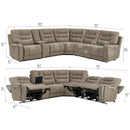 Barcalounger Carmelo Fabric Power Reclining Sectional Sofa with Power Headrests