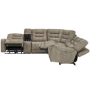 Barcalounger Carmelo Fabric Power Reclining Sectional Sofa with Power Headrests