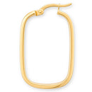 14ct Yellow Gold Triple Row Cushion Shape Hoop Earrings