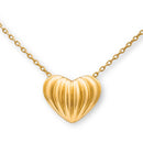14ct Yellow Gold Textured Heart Pendant