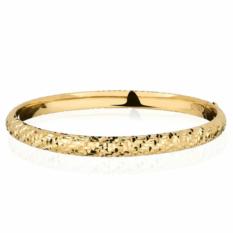 14ct Yellow Gold Diamond Cut Bangle