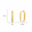 14ct Yellow Gold Triple Row Cushion Shape Hoop Earrings