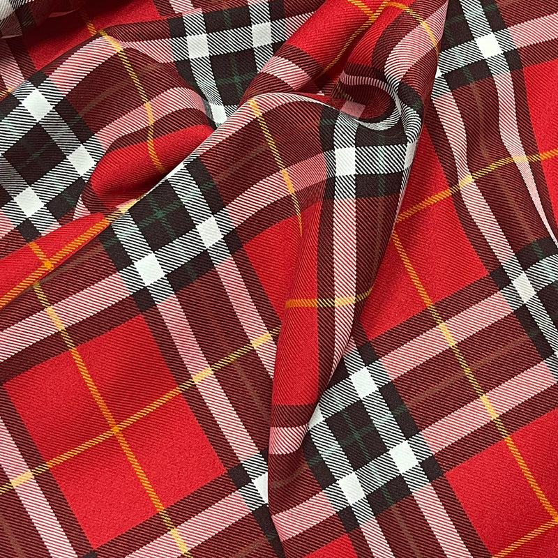 Tartan Check Polyviscose Dress Fabric