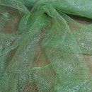 Metallic Silver Lurex Dress Net Fabric 54" Lime Green
