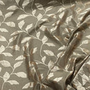 Caramel Felix Leaves Floral Curtain Brocade Fabric 140cm, Brown