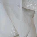 Cream Net Curtain Voile Embroidery Voile Fabric Dress Window Draping 150cm Wide