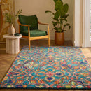 Nourison Vibrant Wool Teal Rug