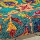 Nourison Vibrant Wool Teal Rug
