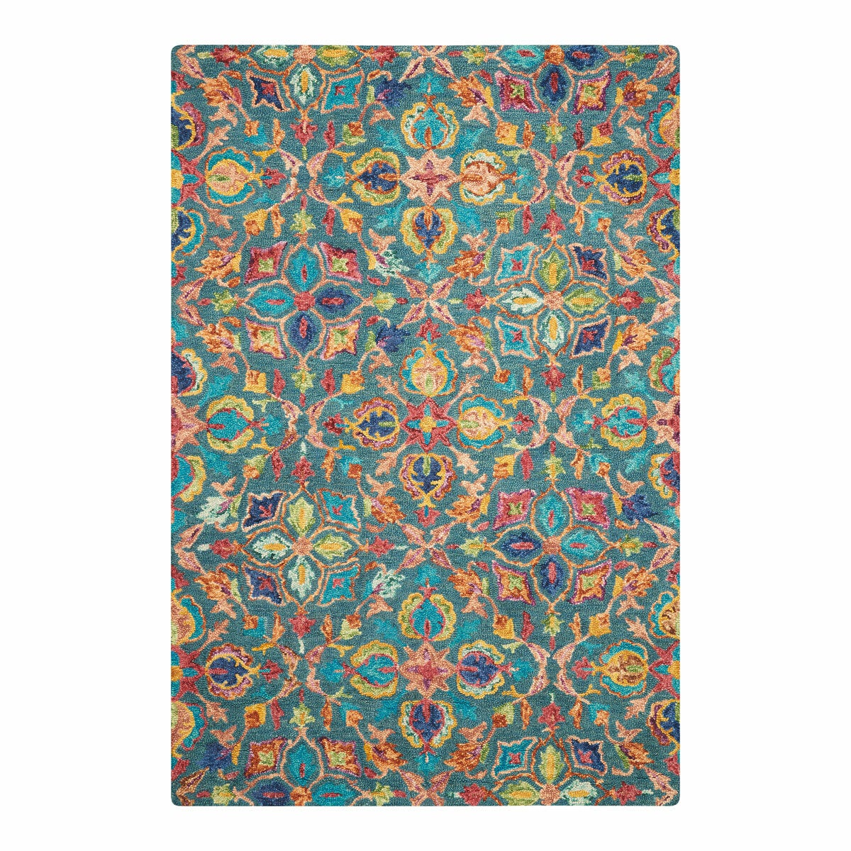 Nourison Vibrant Wool Teal Rug