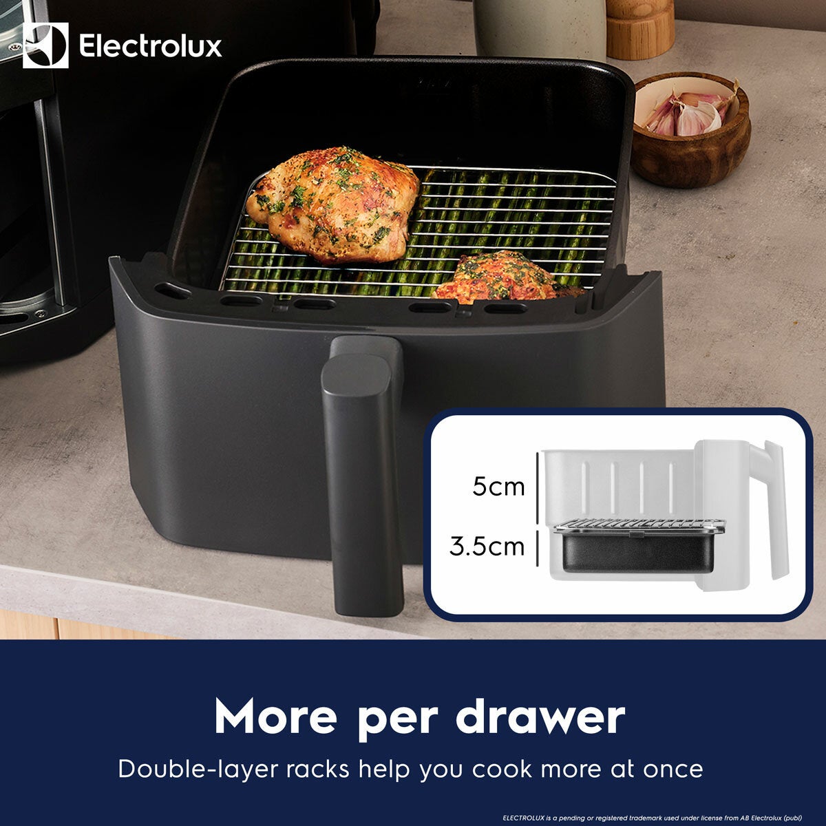 Electrolux SDA2980ELGRY Double Stacked 12L Air Fryer in Grey