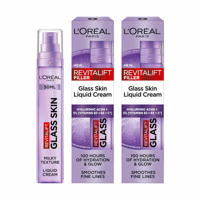 L'Oreal Revitalift Glass Skin Liquid Cream, 2 x 50ml
