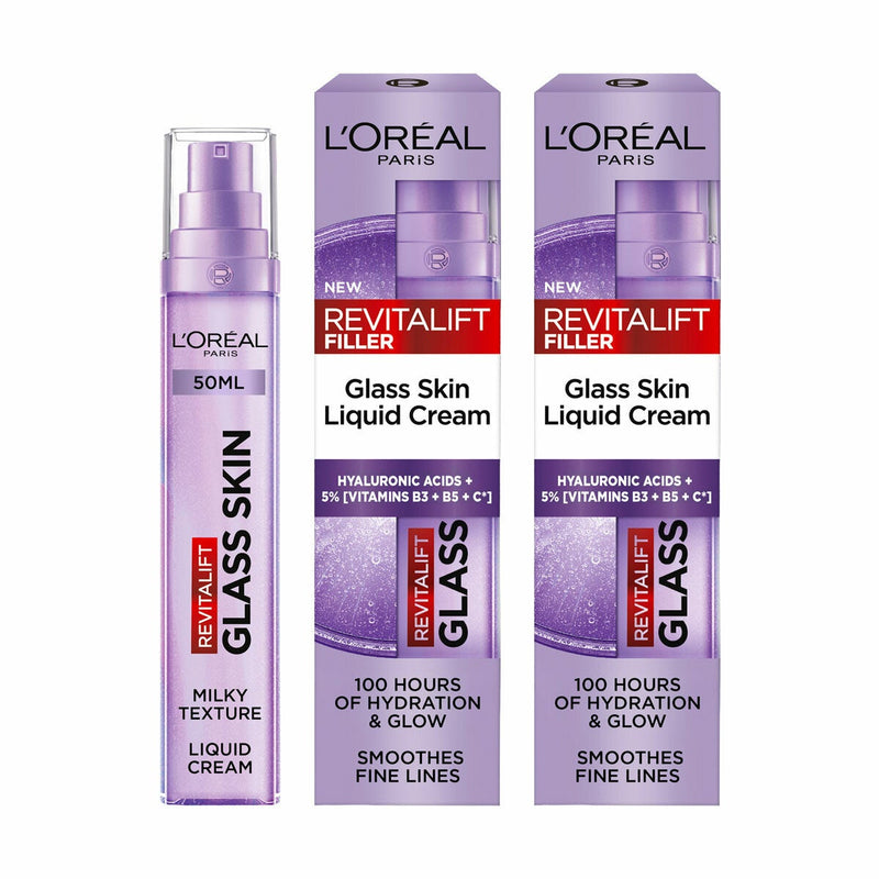 L'Oreal Revitalift Glass Skin Liquid Cream, 2 x 50ml