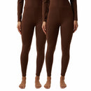 32 Degrees Heat Neo Plush Base Layer Legging 2 Pack - Brown