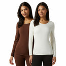 32 Degrees Heat Neo Plush Base Layer Top 2 Pack - Brown