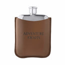 Fred Bennett Stainless Steel Brown Leather Hip Flask, Personalisation Available