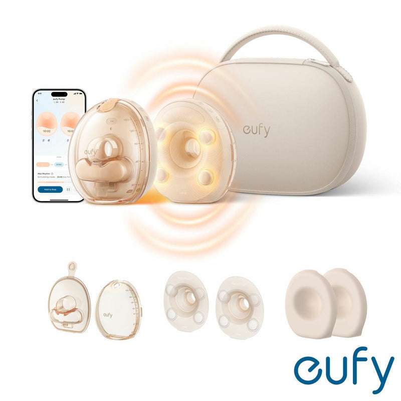 eufy S2 Pro Heated Massaging Electric Breast Pump with Charging Case and Replace