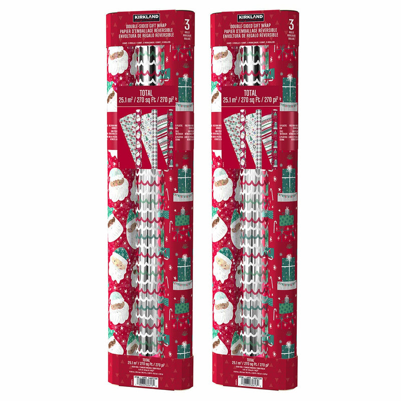 540 Sq ft Christmas Trio Wrap Pack - Red/White