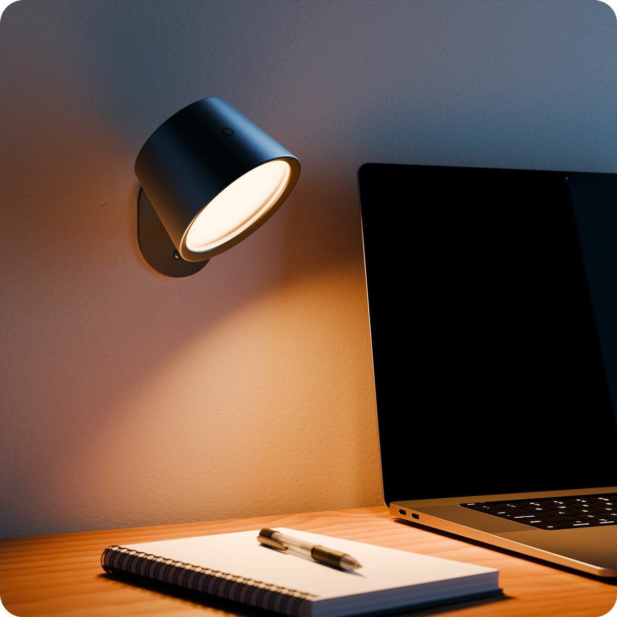 Globe Rechargeable Black Portable Wall Light, 2 Pack - Black