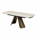 Albania Ceramic Extending Dining Table + 6 Grey Swivel Chairs (Seats 6-8)