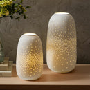 Evergreen LED Porcelain Lanterns, Set of 2