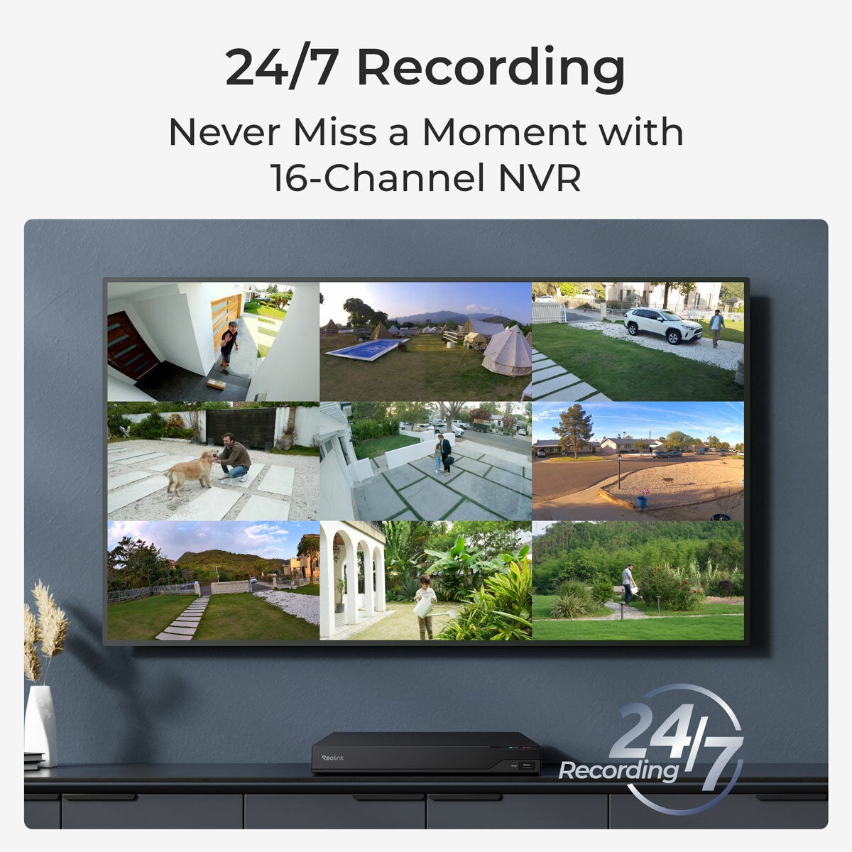 Reolink 12MP (4K+) UHD NVR PoE 16 x Channel / 8 x Turret Camera Kit with 4TB HHD