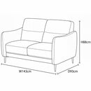 Nicoletti Jupiter Grey Leather 2 Seater Sofa