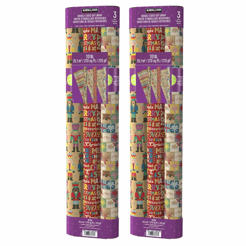 540 Sq ft Christmas Trio Wrap Pack - Brights