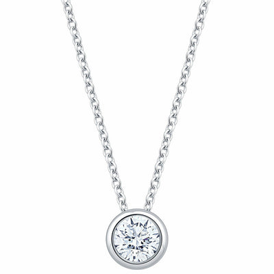 0.30ct Round Brilliant Cut Diamond Solitaire Pendant, 14ct White Gold