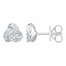 0.15ctw Round Brilliant Cut Diamond Knot Earrings, 14ct White Gold