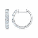1.00ctw Round Brilliant Cut Diamond Hoop Earrings, 14ct White Gold