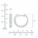1.00ctw Round Brilliant Cut Diamond Hoop Earrings, 14ct White Gold