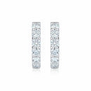 1.00ctw Round Brilliant Cut Diamond Hoop Earrings, 14ct White Gold