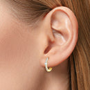 0.20ctw Round Brilliant Cut Diamond Hoop Earrings, 14ct Yellow Gold