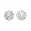 0.22ctw Round Brilliant Cut Diamond Halo Earrings, 14ct White Gold