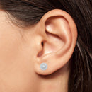 0.22ctw Round Brilliant Cut Diamond Halo Earrings, 14ct White Gold