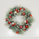 30 Inch Pre-Lit Flocked Christmas Wreath