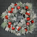 30 Inch Pre-Lit Flocked Christmas Wreath